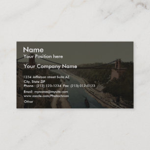Clifton suspension bridge from the north cliffs, B Business Card