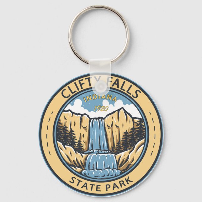 Clifty Falls State Park Indiana Badge Key Ring (Front)
