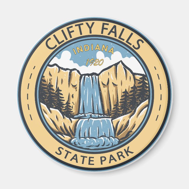 Clifty Falls State Park Indiana Badge Magnet (Front)