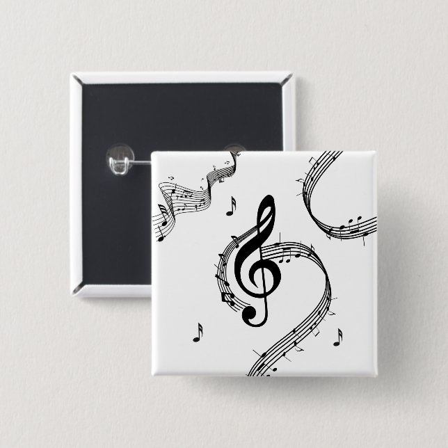 Climactic G Clef Music 15 Cm Square Badge (Front & Back)