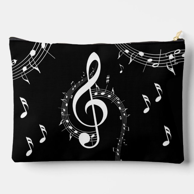 Climactic G Clef Music Black Accessory Pouch (Back)