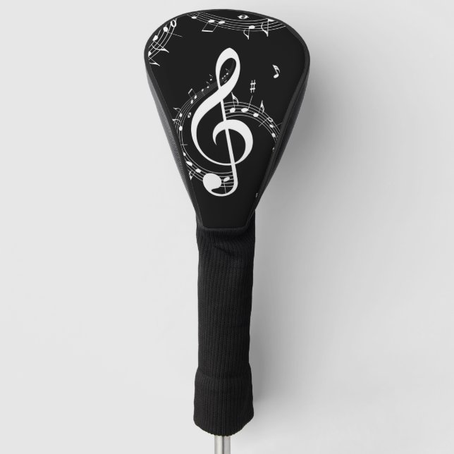 Climactic G Clef Music Black Golf Head Cover (Front)
