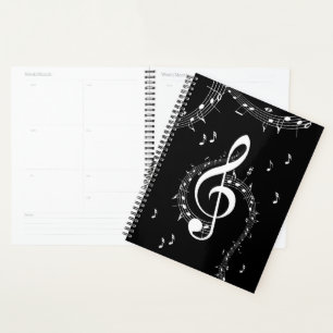 Climactic G Clef Music Black Planner