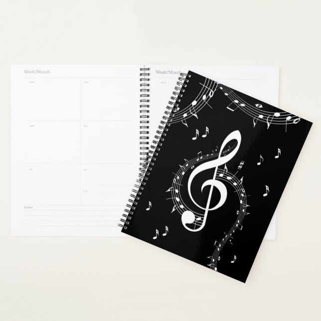 Climactic G Clef Music Black Planner (Display)