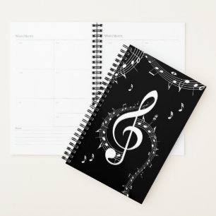 Climactic G Clef Music Black Planner