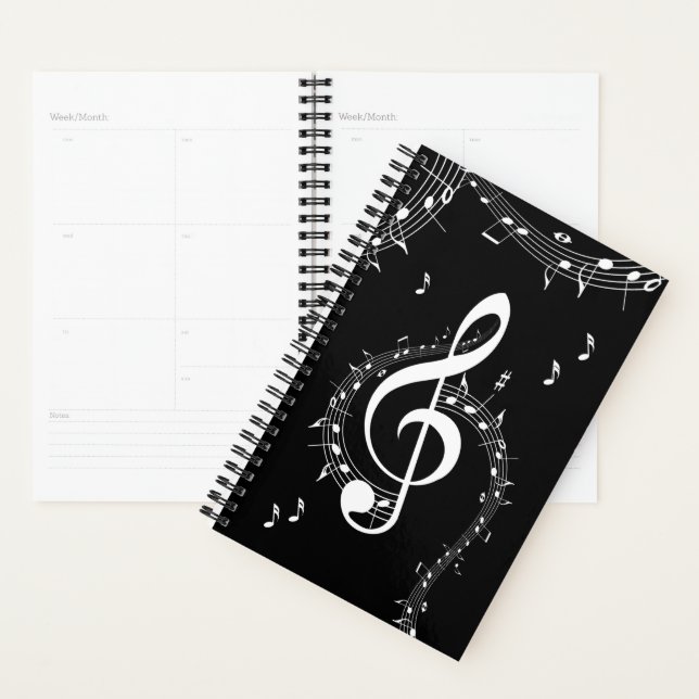Climactic G Clef Music Black Planner (Display)
