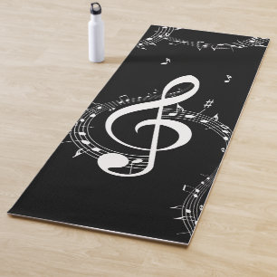 Climactic G Clef Music Black Yoga Mat