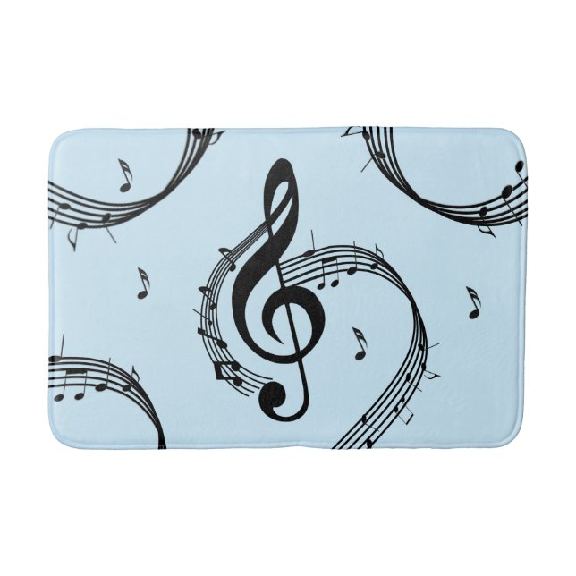 Climactic G Clef Music Blue Bath Mat (Front)