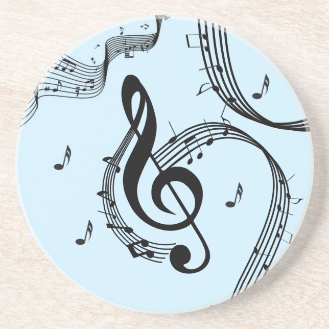 Climactic G Clef Music Blue Coaster (Front)