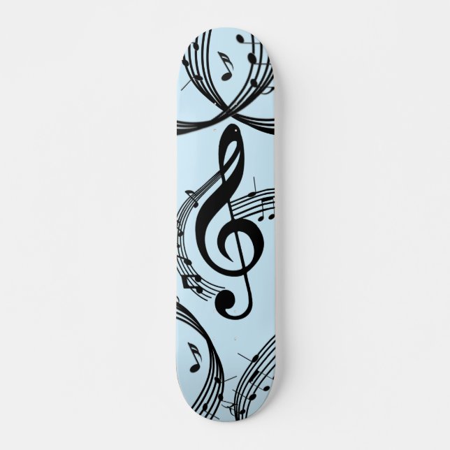 Climactic G Clef Music Blue Skateboard (Front)
