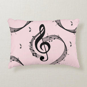 Climactic G Clef Music Pink Decorative Cushion