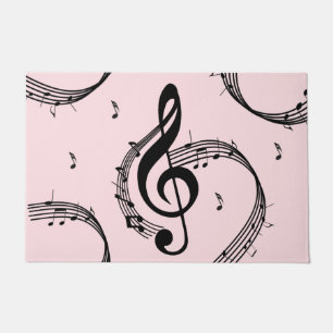 Climactic G Clef Music Pink Doormat