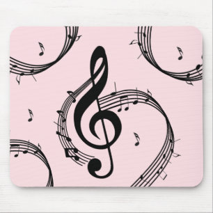 Climactic G Clef Music Pink Mouse Pad