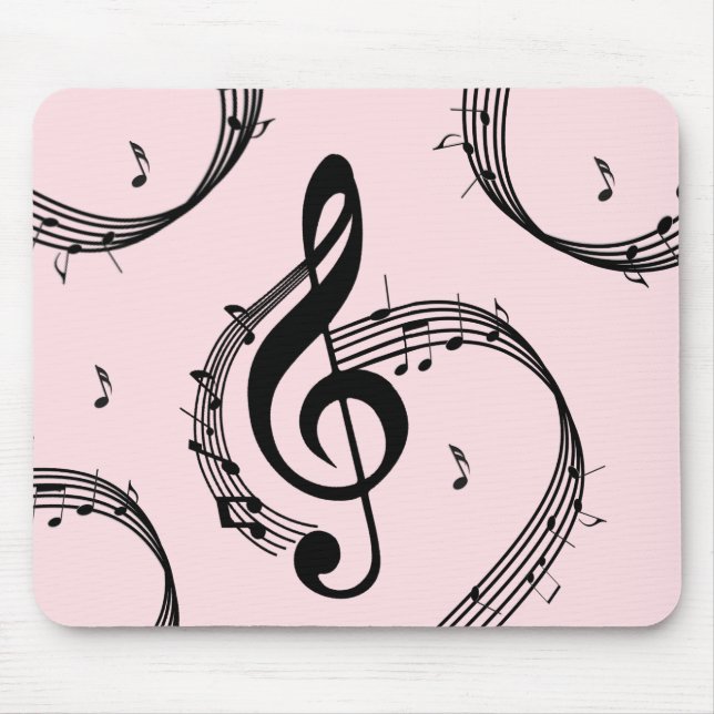Climactic G Clef Music Pink Mouse Pad (Front)