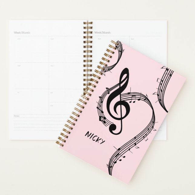 Climactic G Clef Music Pink Planner (Display)