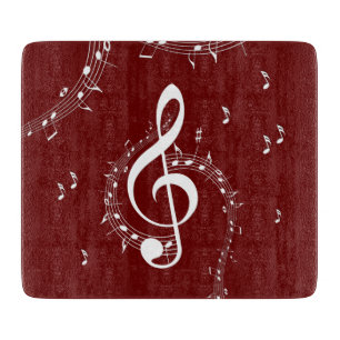 Climactic G Clef Music Red Cutting Board