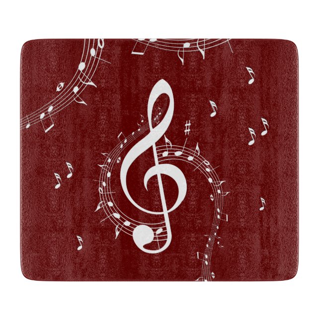 Climactic G Clef Music Red Cutting Board (Front)