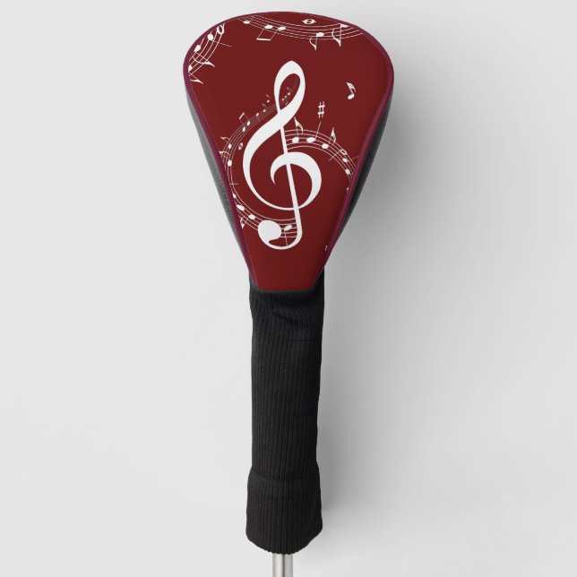 Climactic G Clef Music Red Golf Head Cover (Front)