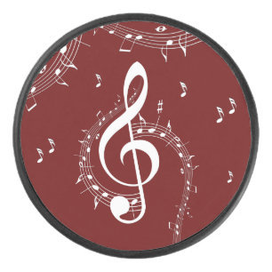 Climactic G Clef Music Red Hockey Puck