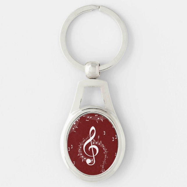 Climactic G Clef Music Red Key Ring (Front)
