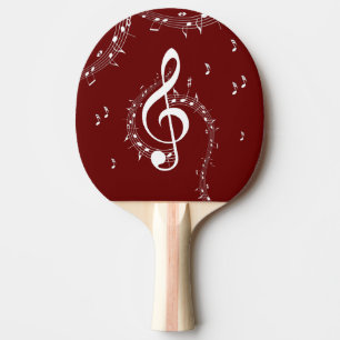 Climactic G Clef Music Red Ping Pong Paddle