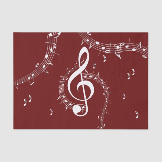 Climactic G Clef Music Red Tissue Paper (Front)