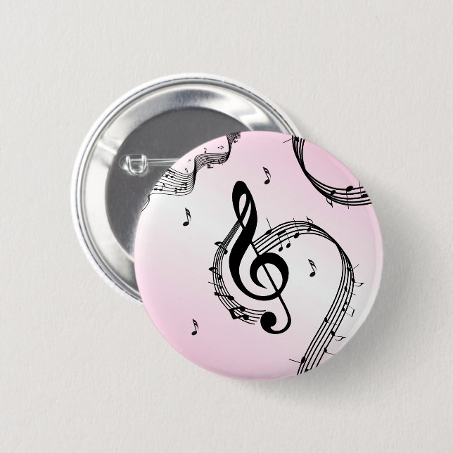 Climactic G Clef Pink 6 Cm Round Badge (Front & Back)