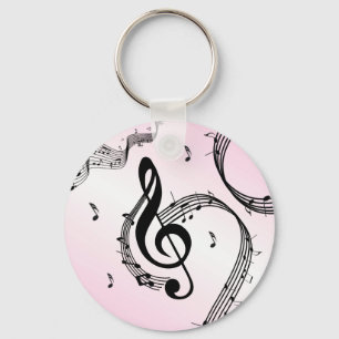 Climactic G Clef Pink Key Ring