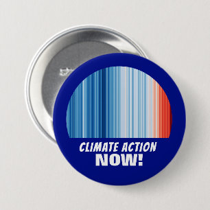 Climate Action Now Global Warming Stripes Collosal 7.5 Cm Round Badge