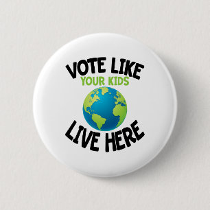 Climate Activist Shirt Vote Earth Day Parent Child 6 Cm Round Badge