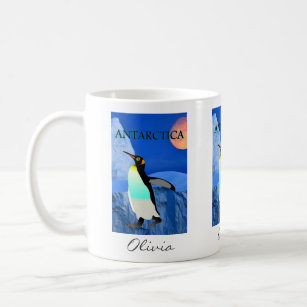 Climate Antarctica Glacier Penguin Full Moon  Coffee Mug