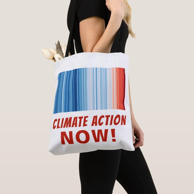 Climate Change Action NOW! Global Warming Tote Bag (Close Up)