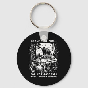 Climate Change Brown Bear Environmental Protection Key Ring