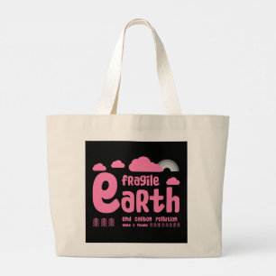 Climate Change Carbon Pollution Action T-Shirt Large Tote Bag