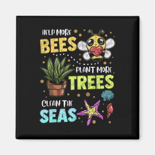 Climate Change Global Warming Earth Day Bees Trees Magnet