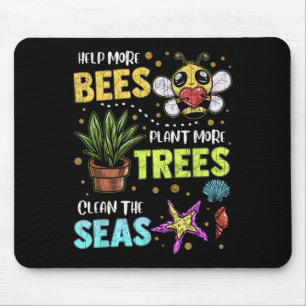 Climate Change Global Warming Earth Day Bees Trees Mouse Pad