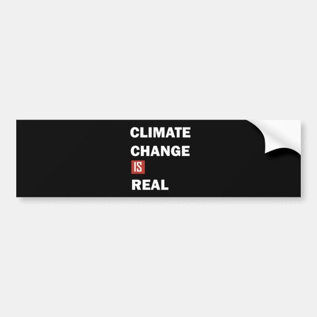 climate change is real bumper sticker (Front)