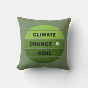Climate change is real environmental awareness cushion