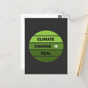 climate change is real holiday postcard