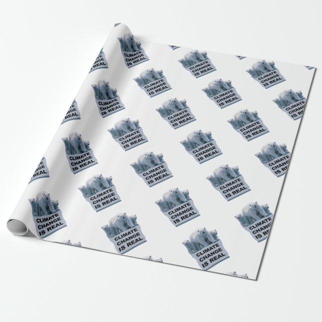 CLIMATE CHANGE IS REAL WRAPPING PAPER (Unrolled)