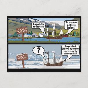 CLIMATE CHANGE JOKE POSTCARD