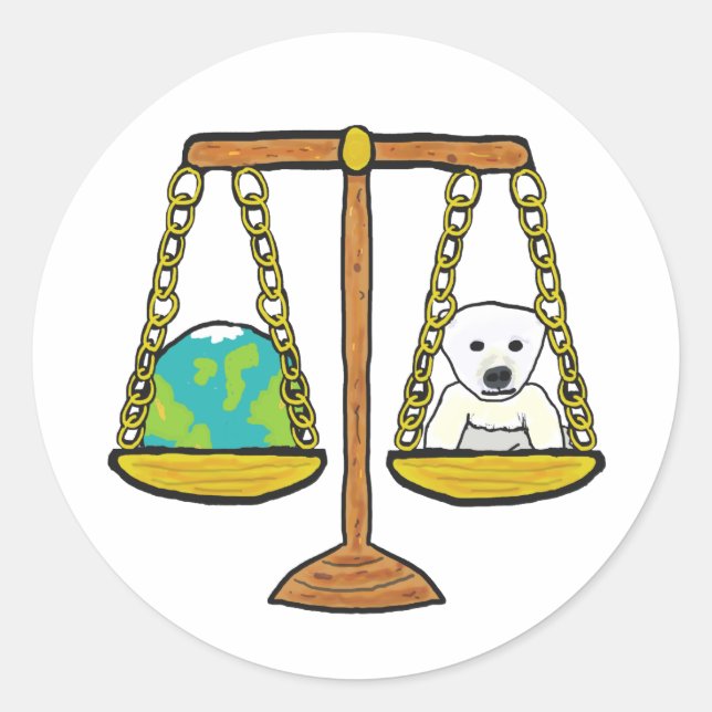 Climate Change Justice Classic Round Sticker (Front)