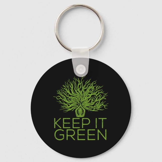 Climate Change Keep It Green Save The Planet  Key Ring (Front)