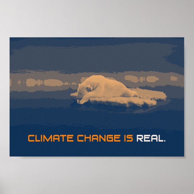 Climate Change Polar Bear Poster (Front)