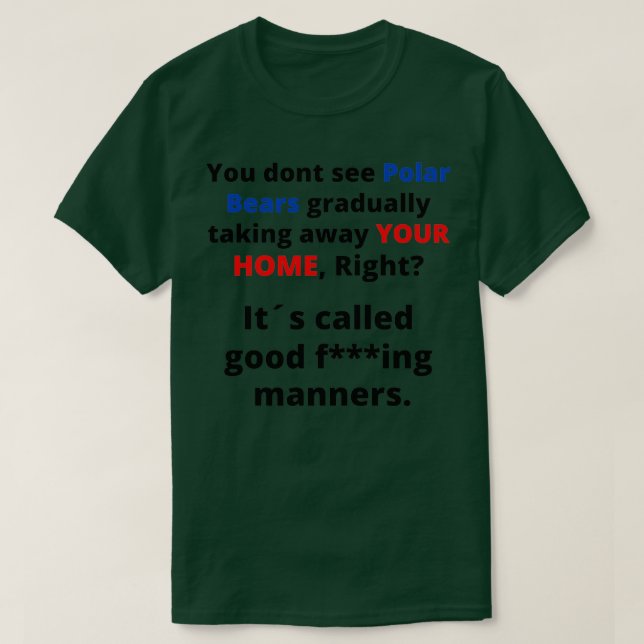 Climate Change Polar Bears ironic design T-Shirt (Design Front)