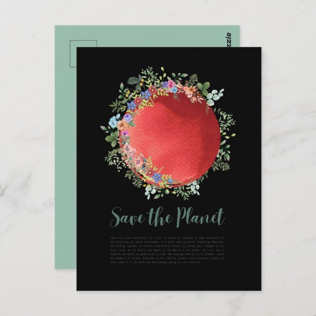 Climate Change Save the Planet, Earth Day Everyday Postcard (Front/Back)