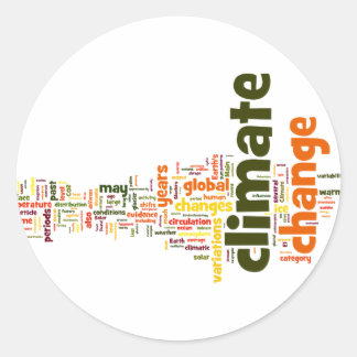 climate change two classic round sticker
