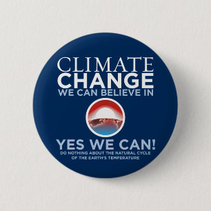 Climate Change - Yes We Can Obama Parody Button
