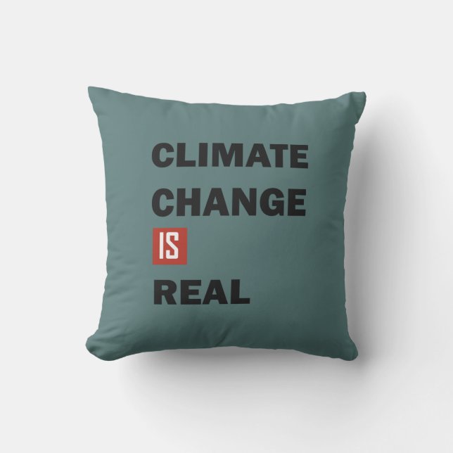 Climate chenge is real environmental awarness cushion (Front)