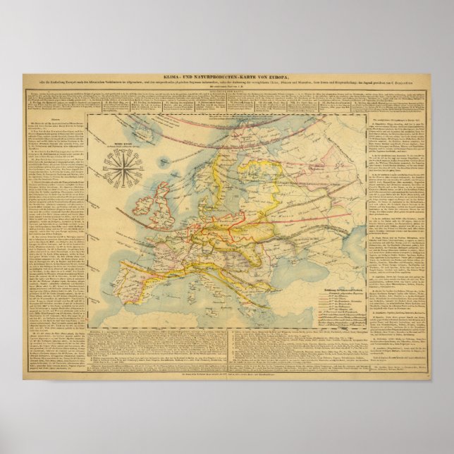 Climate of Europe Map Poster (Front)